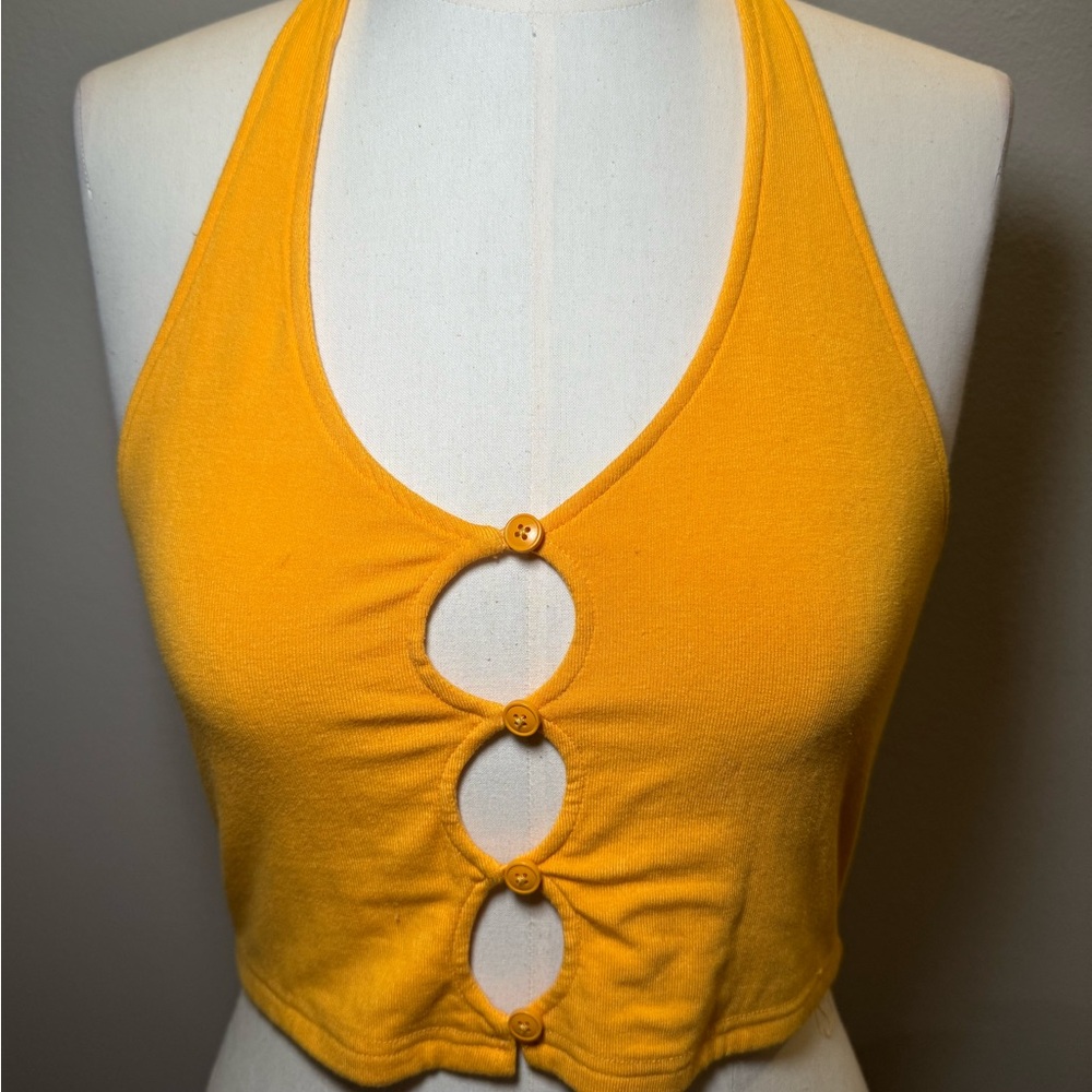 White Fox Buttoned Halter Top